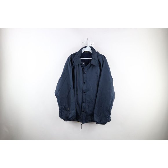 Vintage 50s 60s Champion Running Man Mens XL Fleece Lined Coach Jacket Blue USA